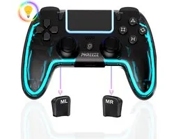 Draadloze RGB Controllers geschikt voor PS4 controller - Shock V3 - Macro Knoppen - LED Verlichting - Geschikt voor Playstation 4 Controller - Transparant