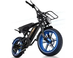 Elektrische Fatbike | koppelsensor | 16"x 4.0 | 250W | Actieadius 80 km | 25 km/u | 7 Gang | App,NFC | Zwart