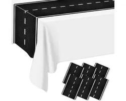 6 Pcs Race Track Table Runner, 35 x 274cm Plastic Disposable Floor Ground Table Runner for Racing Car Party, Two Fast - ShopVlot