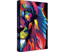 KJV Medium Size Large Print Editions- KJV Holy Bible, Multi Color Lion of Judah, Large Print, Handy Size format, Hardcover, Ribbon Marker, and Red Letter
