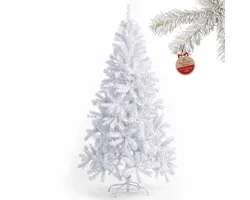 Arvioo-Kunstkerstboom-wit-PVC-150cm-buigbare-takken-metalen-voet