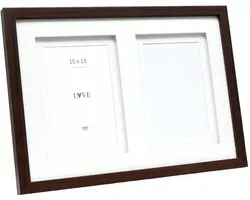Deknudt Frames multifotolijst - bruin - passe-partout - 2 foto's 10x15