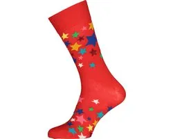 Happy Socks Stars Sock - rood met ster - Unisex - Maat: 36 - 40