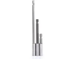 Dailygoody - Elektrische Boor Extension - Hex Shank - 3 Stuks - Schroevendraaier Bit Houder - Carbon Staal - Geschikt voor Visseuse - 3 Onderdelen