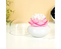 Qualy Lotus wattenstaafjeshouder - Wit/roze