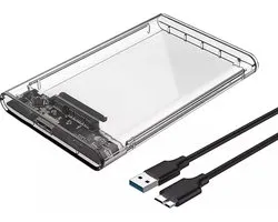 Boîtier de disque dur A&K 2,5 pouces USB 3.0 - Disque dur SATA - Boîtier de disque dur - Transparent