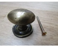 Retro Oval Cabinet Knob Antique Brass