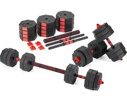 Gymtek® Verstelbare Halterset 20kg - 2x Haltergrepen + Halteraansluiting - 4x 2kg 4x 1,5kg 4x 1,25kg - Halter Set voor Krachttraining, Workout, Gym