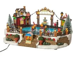 Kurt S. Adler Kerstdorp, Multi-Colored, 6.5"
