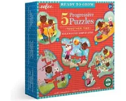 eeBoo Ready to Grow Puzzelset – 5 Puzzels (3 t/m 12 Stukjes) – Kinderpuzzel