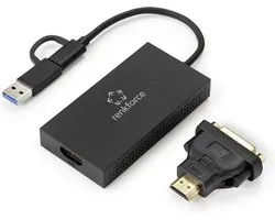 Renkforce Externe videokaart DDR3-RAM USB-A, USB-C 3.2 Gen 1, HDMI, DVI