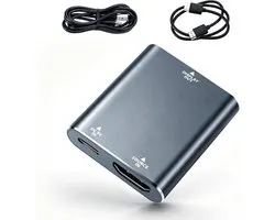 Naar USB-C adapter 4K @60Hz, HDMI naar USB-C converter met USB-C voeding, compatibel met XREAL One/Air, VITURE One, Rokid Air/Max, voor Switch 2, PlayStation 5, Xbox Series X/S
