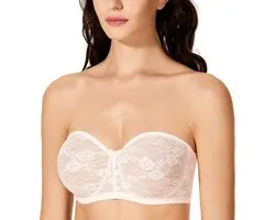 Allecto - Dobreva Dames Strapless Beha - Sheer Lace Bandeau Beha