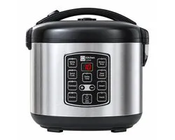 Cuiseur à riz avec cuiseur vapeur KitchenLove - 1,2 L - Multicuiseur - Cuiseur à Rice - Mijoteuse - 2 à 5 personnes - Acier inoxydable Zwart