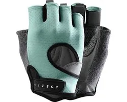 Glofit Freedom Workout Handschoenen, Knuckle Gewichtheffen Shorty Vingerloze Handschoenen met Gebogen Open Rug, voor Powerlifting, Gym, Vrouwen en Mannen (Aqua, XS)