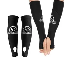 Manchons de bras SNQ - 1 paire - 10,5 × 26,5 cm - Manchons de Volley-ball - Manchons d'avant-bras pour passes et frappes - Avec coussinets de protection en mousse - Convient pour le Sport et l'entraînement - Zwart