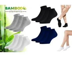 Bamboo Elements - Sneakersokken 12-Paar - Assorti – 39-42 - Bamboe Sokken – Sneakersokken Heren – Sneakersokken Dames - Sneaker Sokken