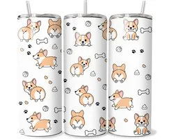 KadoDash - Gobelet - Gobelet isotherme - Bouteille d'eau - Kawai - Corgi