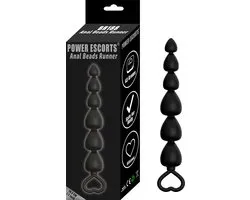 Power Escorts - Anal Beads Runner - Anal Beads - Trendy black - Silicone - Xtra Long Size - 18,5 Cm - Cool Gift box - BR188