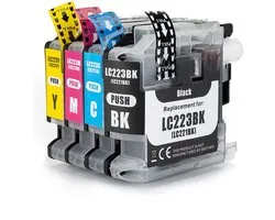 Inktcartridges Geschikt voor Brother LC223 | Multipack van 4 cartridges - Geschikt voor MFC J5320DW - J4120DW - J4420DW - J880DW - J480DW - J4620DW - J5620DW - J680DW - J5625DW - J4625DW - J5720DW