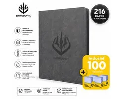 Toploader Binder 216 pockets - Toploader map grijs INCLUSIEF 100 TOPLOADERS / Toploader binder / Top loader map geschikt voor trading cards / Trading kaarten verzamelmap met rits sluiting / Geschikt voor 216 kaarten
