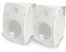 Artsound ASW55.2, Set van 2 waterdichte luidsprekers, 2-weg hifi luidspreker, 20-120 watt, met muurbeugel voor wandmontage, geschikt voor binnen en buiten, terras, tuin, sauna, zwembad, badkamer, kleur: wit