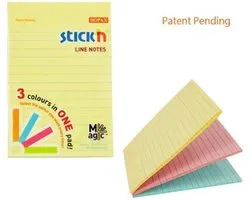 Bloc-notes Magic Stick'n 152x101mm, 3x pastels line ass, 90 feuilles
