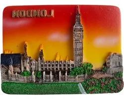 Koelkastmagneet Londen - Souvenir Magneet - Keuken Decoratie - 3D Reliëf Details - Normale Grootte - Multicolor