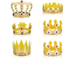 Dailygoods - chenyu 6 stuks verjaardagskroon van waardevolle stenen, kroon in heldere kleuren, verjaardag, decoratie voor verjaardagsfeestjes voor kinderen, princess Crown Kids Cosplay themafeest