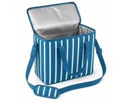 Keep it Cool – Compacte Koeltas 11 Liter – 30 × 15 × 25 cm – Met Handvatten en Verstelbare Schouderriem – Blauw met Wit