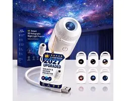 Sterrenprojector met 6 Films - 5D Holografisch & 360° Draaibaar - USB Plug & Play HD - Galaxy & Oceaan Projector - Cadeau voor Kinderen en Volwassenen - Sfeervolle Nachtlamp voor Slaapkamer - SOLLBRY®