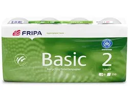 8 Rollen Toiletpapier, tissue, 2-laags Ø 12 cm · 11,5 cm x 9,8 cm wit Basic 250 Blatt