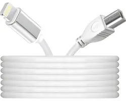 MIDI Kabel 3 Meter - Geschikt voor Lightning naar USB 2.0 Kabel - Geschikt voor Apple iPad, iPhone, FL Studio, Adobe Audition, YahamaDAC, Versterker, Toetsenbord, Mixer