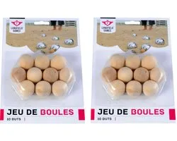 Longfield Games Jeu de Boules buts - 20x - blank hout - 30 mm - markeringsballetjes