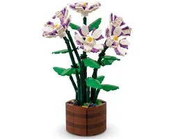 Cimbidium orchideeën bloemen boeket bouwset | Botanical collection modelbouw | DIY speelgoed bouwpakketten kunstbloemen met vaas voor volwassenen & kinderen | Bloemenpracht kunstplant decoratie | Moederdag cadeautje | Bouwdoos met 858 bouwstenen
