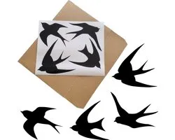 Raamstickers vogels zwaluw – Statisch, Herbruikbaar & Dubbelzijdig – Set van 4 voor Vogelbescherming & Decoratie