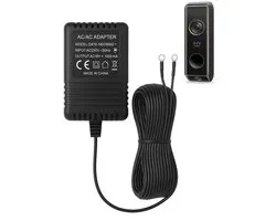 Adaptateur de sonnette vidéo – Transformateur de sonnette universel approuvé par eufy – 18 V 1 A (18 VA) – CA/ CA – Câble de 8 mètres – Compatible avec Eufy, Google Nest, Ring, TP-Link Tapo, EZVIZ, etc.