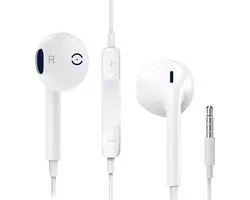 In-Ear Oordopjes met 3.5mm Jack - Oortjes met Draad en Microfoon voor Telefoon / Tablet / Laptop / Smartphone / GSM