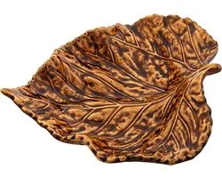 Bordallo Pinheiro -Schaaltje Birch leaf Gudrun brown - Claudia Schiffer - 2 stuks
