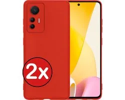 Coque Xiaomi 12 Lite Housse en Siliconen - Coque Xiaomi 12 Lite Housse Siliconen - Rouge - 2 PACK