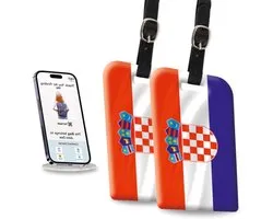 [Pack 2] tag8 Croatia Flag Smart Luggage Tag | Trendy Luggage Tag ID Identification | Suitcase Tag | Fashionable Digital Name Tag | Airline Compliant, SITA World Tracer Code Enabled |