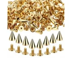 BamBella® - 100 stuks spike spikes Klinknagel studs buigbaar eenvoudige montage zelf gothic schoenen kleding versieren naaien fournituren siernagel