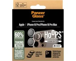PanzerGlass Screenprotector geschikt voor Apple iPhone 16 Pro Glazen | PanzerGlass Hoops Camera Lens Protector - Case Friendly