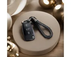 Sleutelhanger Auto Leer - Cadeau - Luxe Auto Sleutelhanger - Leer en Metaal - Geweven - Premium sluiting - Mannen/Vrouwen - Autohanger