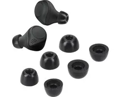 Coque kwmobile 6x pour écouteurs - Compatible avec Jabra Elite 75t /65t / Active - Fabriquée en mousse à memory de forme noire - Taille S, M et L