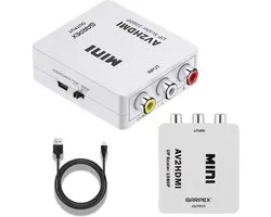 Garpex® Tulp AV naar HDMI Converter - AV & Composiet Adapter naar HDMI - 1080P Full HD - HDMI Switch naar RCA Omvormer - Wit
