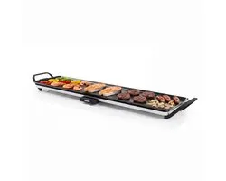 Plaque de grill Tristar BP-2669 - Grill de table XL 90 x 23 cm - Sans BPA - Plaque de cuisson Gourmet pour la table - 10 personnes - Avec thermostat réglable - Revêtement antiadhésif - Zwart