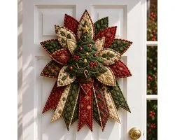 DIY Quilted Christmas Tree Kit - 3D Stofkunst Kerstboempatroon - Quilt Kerstboom Deurhanger - Creatieve Handgemaakte Kunst - Complete Set - Beginners - Kerstcadeau - herbruikbaar - 18*14*4cm - Kerstdecoratie voor Voordeur, Muur en Open Haard
