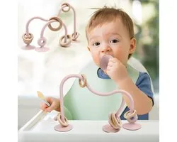 AiTuiTui Sensorisch Educatief Speelgoed voor Baby’s, Multifunctioneel Speelgoed met Zuignap voor Kinderstoel, Houten - ShopVlot