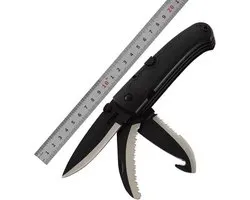 Zakmes - Survival Mes - Multitool - Outdoor Mes - Kampeer Mes - Pocket Knife - Vlijmscherp - Zwart - Stoer - Multifunctioneel - Hunting Knife - Kamperen - 22cm - Cadeau Tip